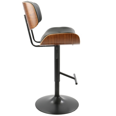 Lombardi Adjustable Height Bar Stool with Swivel, Black, large