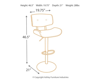 Lombardi Adjustable Height Bar Stool with Swivel, Black, large