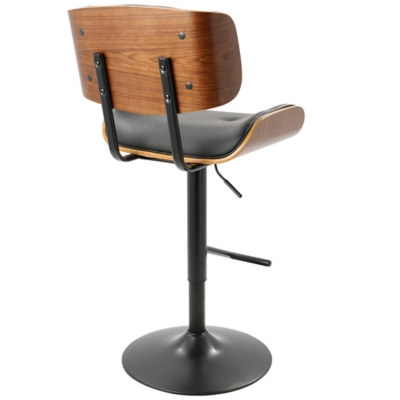 Lombardi Adjustable Height Bar Stool with Swivel, Black, large