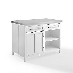 Silvia Stainless Steel Top Kitchen Island, , large