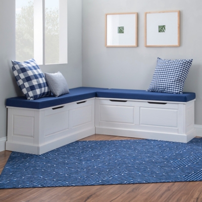 Linon Landin Nook With Cushion Set, Blue, large