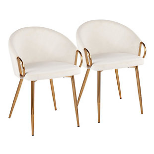 LumiSource Claire Chair (Set of 2), Cream, large
