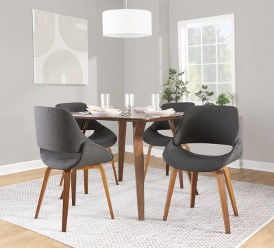 Fabrico Dining Chair (Set of 2), Gray/Walnut