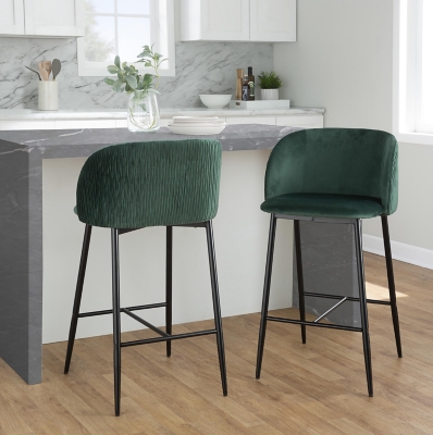 D6000564CN LumiSource Fran Waves Counter Stool (Set of 2), Gr sku D6000564CN