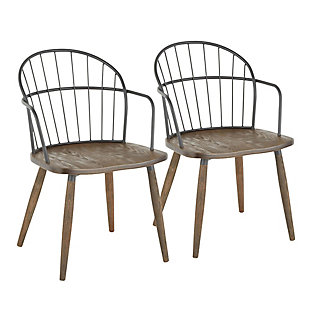 LumiSource Riley Dining Chair with Arms (Set of 2), , large