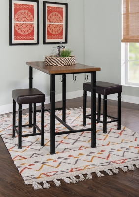 D600058-025 Linon Austin Dining Table and 2 Chairs Set, Black sku D600058-025