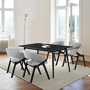 Westmont and Talulah Dining Table and 4 Chairs Set, Gray/Black, rollover