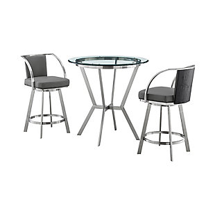 Naomi and Livingston Counter Height Dining Table and 2 Barstools Set, , large