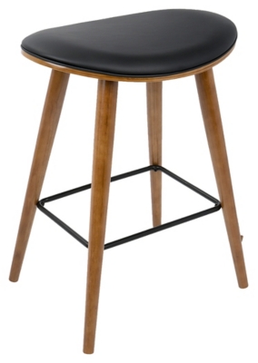 Saddle Counter Stool (Set of 2), Black, large