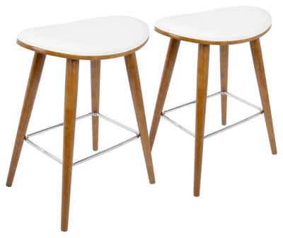 Saddle Counter Stool (Set of 2), White, large