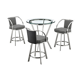Naomi and Livingston Counter Height Dining Table and 3 Barstools Set, , large