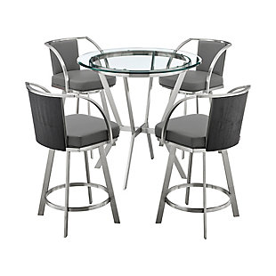 Naomi and Livingston Counter Height Dining Table and 4 Barstools Set, , large