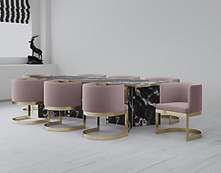 Aura Dining Chair (Set of 2), Blush/Brass, rollover
