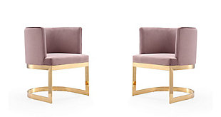 Aura Dining Chair (Set of 2), Blush/Brass, large