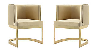 Aura Dining Chair (Set of 2), Sand/Brass, large