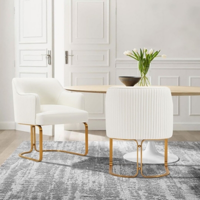 Raya Dining Armchair (Set of 2), Cream, rollover