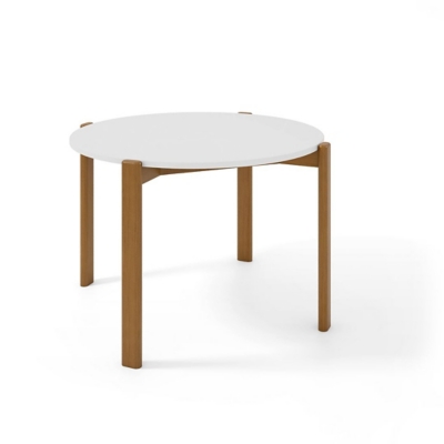 Gales Round Dining Table, Matte White, large