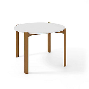 Gales Round Dining Table, Matte White, large