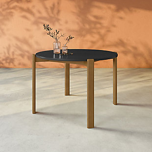 Gales Round Dining Table, Matte Black, rollover