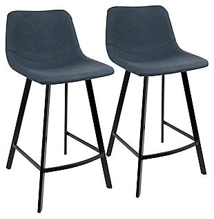 Outlaw Counter Stool (Set of 2), Blue, large