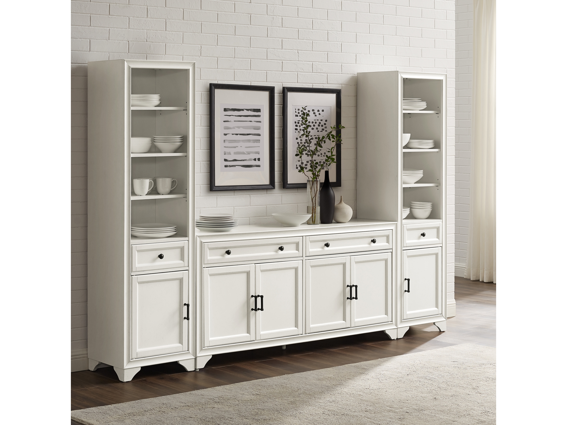 Crosley Tara Sideboard & Bookcase Set | Ashley