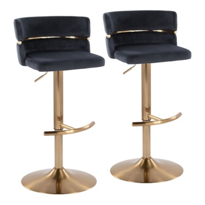 LumiSource Cinch 2.0 Adjustable Barstool (Set of 2), Black, large