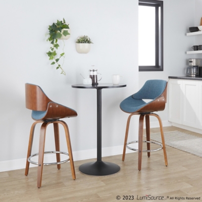 LumiSource Fabrizzi Adjustable Barstool (Set of 2), Blue, rollover
