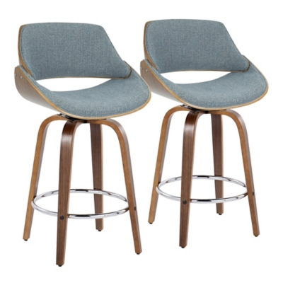 LumiSource Fabrizzi Adjustable Barstool (Set of 2), Blue, large