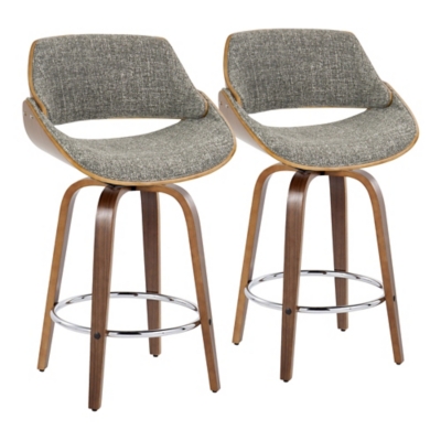LumiSource Fabrizzi Adjustable Barstool (Set of 2), Gray, large