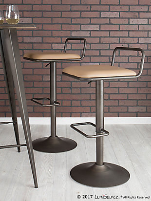 Beta Adjustable Bar Stool with Swivel (Set of 2), , rollover