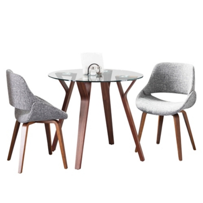 LumiSource Folia Fabrico Dining Table and 2 Chairs
