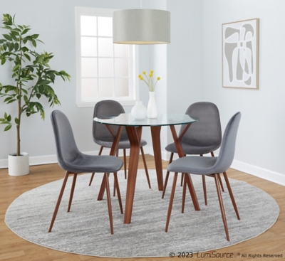 D6000835CN LumiSource Folia Pebble Round Dining Table and 4 C sku D6000835CN