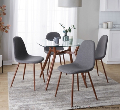 D6000846CN LumiSource Clara Pebble Square Dining Table and 4  sku D6000846CN