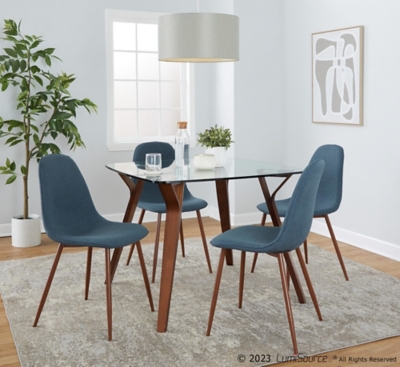 D6000852CN LumiSource Folia Pebble Square Dining Table and 4  sku D6000852CN