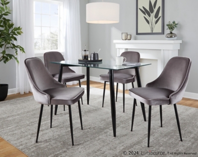 D6000854CN LumiSource Clara Marcel Dining Table and 4 Chairs, sku D6000854CN