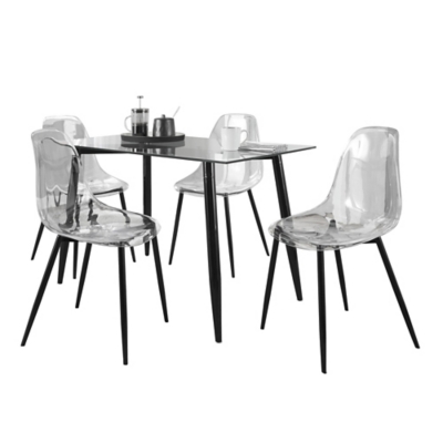 LumiSource Clara Dining Table and 4 Chairs - Thumbnail 2