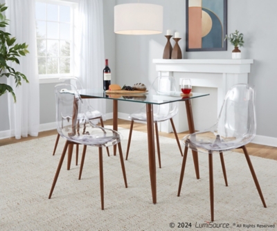 D6000864CN LumiSource Clara Dining Table and 4 Chairs 2, Clea sku D6000864CN