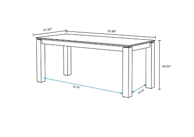 Dining table dimensions drawing showing measurements