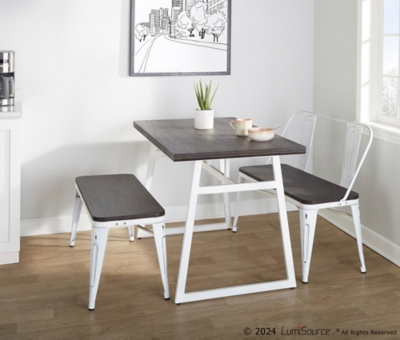 LumiSource Geo Orgeon Dining Table and 2 Benches, , rollover
