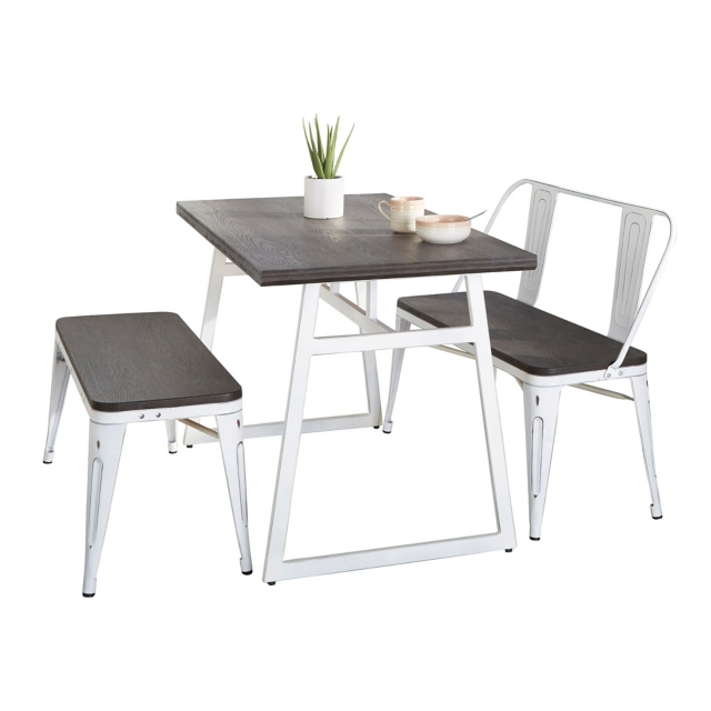 LumiSource Geo Orgeon Dining Table and 2 Benches