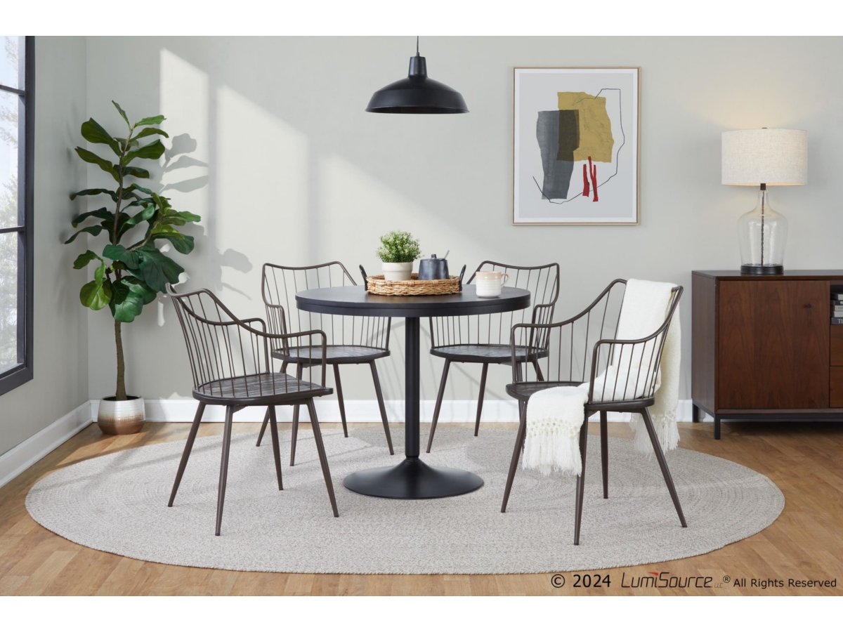 LumiSource Dakota Winston Dining Table and 4 Chairs | Ashley