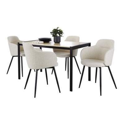 LumiSource Fuji Boyne Dining Table and 4 Chairs, , large