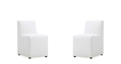 Manhattan Comfort Anna Upholstered Dining Chair (Set of 2), Cream, large
