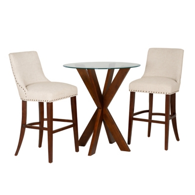 Linon Gentry Bar Height Dining Table and 2 Bar Stools, , large