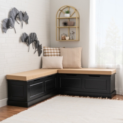 Linon Landin Breakfast Nook with Cushion Set