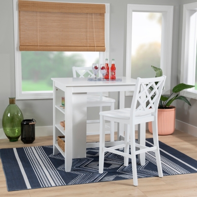 Linon Kolt Counter Height Dining Table and 2 Barstools, White, rollover