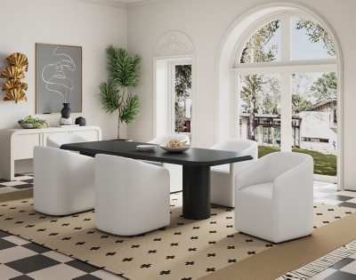 Manhattan Comfort Anna Dining Armchair set of 2, Cream, rollover