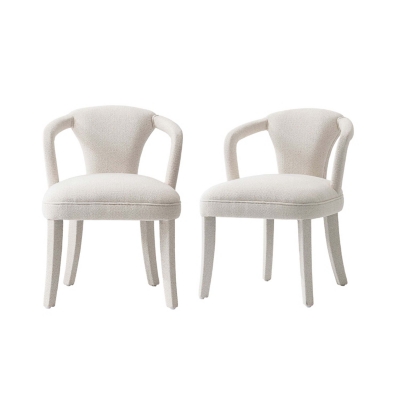 Manhattan Comfort Palmer Dining Armchair set of 2, Ivory, large