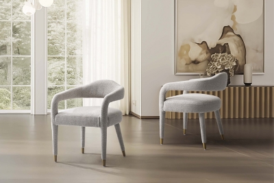 Manhattan Comfort Aspen Dining Armchair set of 2, Silver Lining, rollover