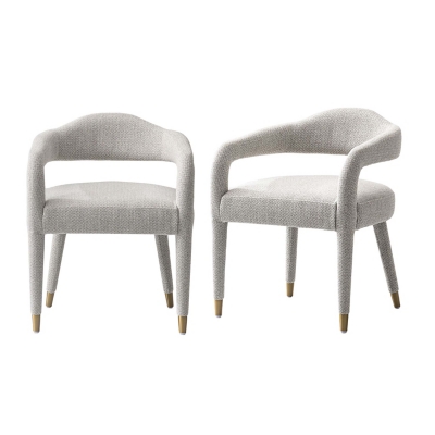Manhattan Comfort Aspen Dining Armchair set of 2, Silver Lining, large